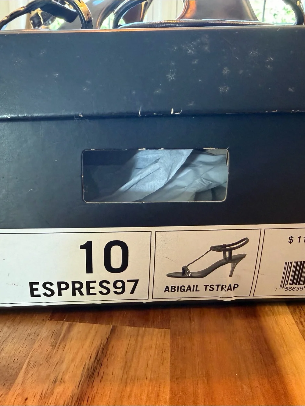 Banana Republic Abigail T-Strap Black Leather Gold Heeled Sandals Size 10